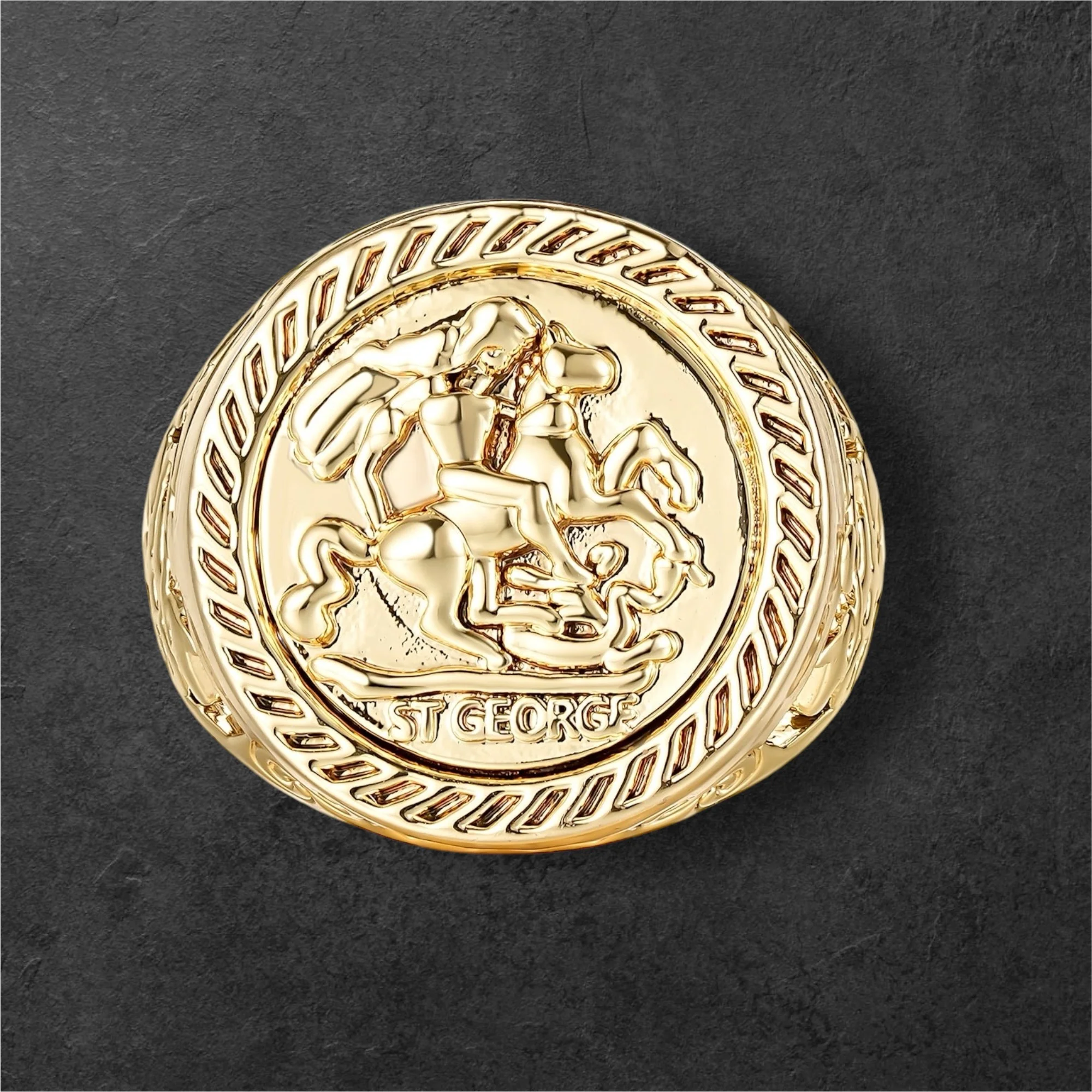 Gold Dragon Slayer Sovereign Ring - Image 5