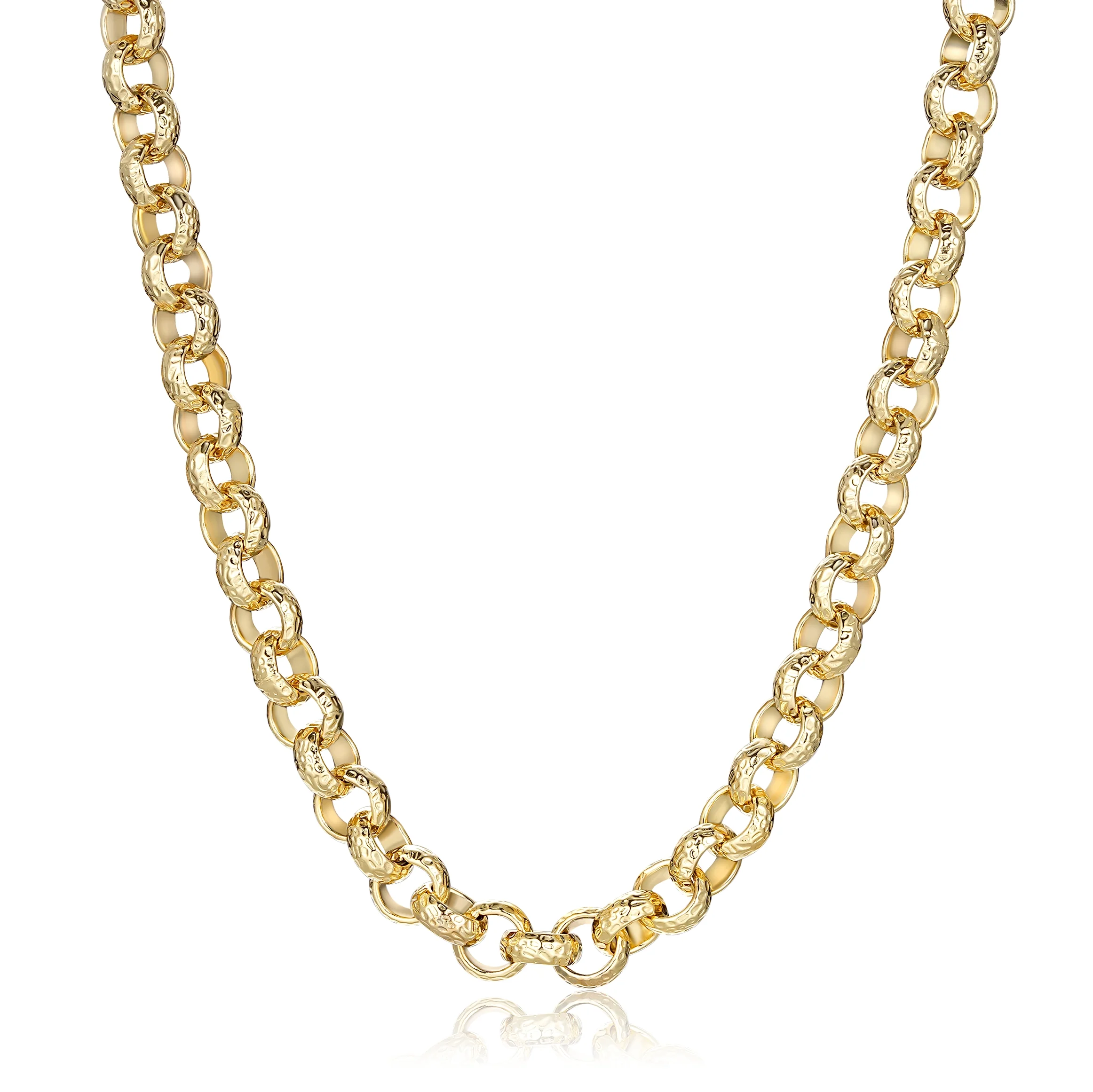 Gold Diamond-Cut Pattern Belcher Chain 12mm - Image 4