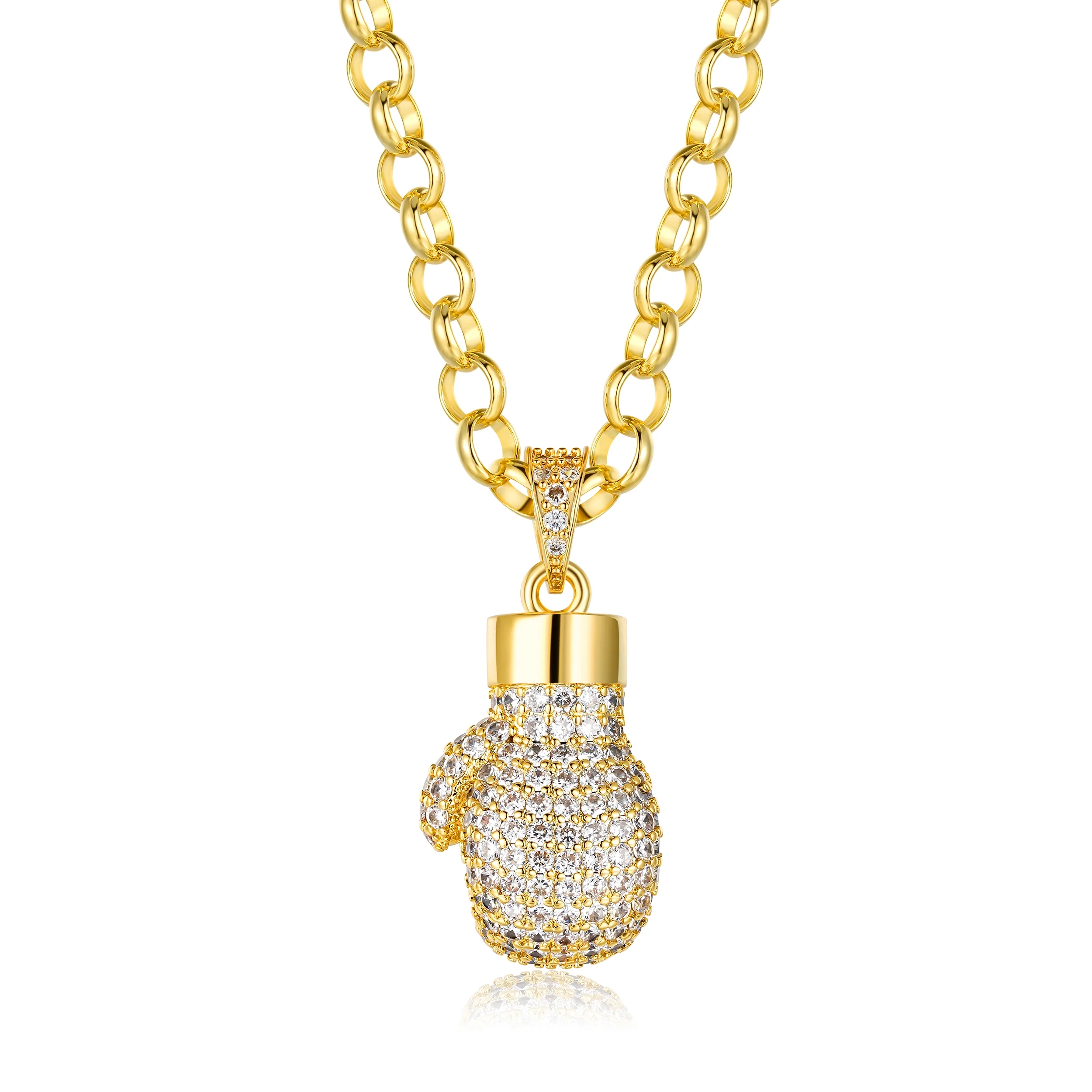 Gold Boxing Glove Pendant Necklace - Image 4