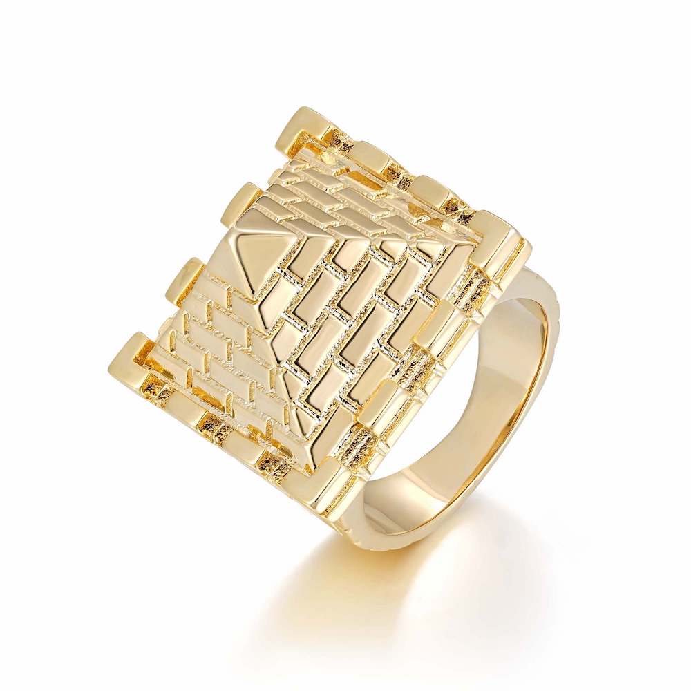 Gold Pyramid Castle Ring XXL - Image 5