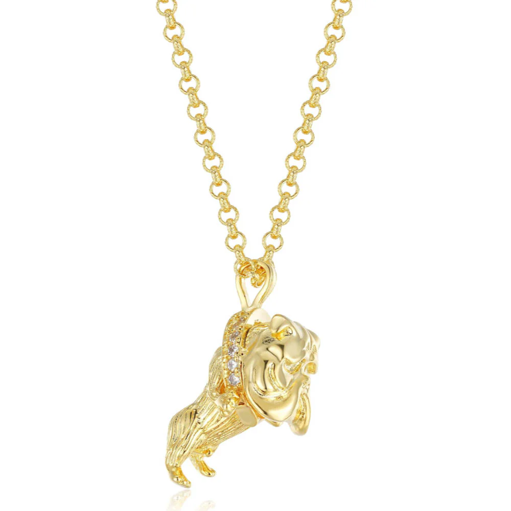Gold British Bulldog Pendant Necklace - Image 10