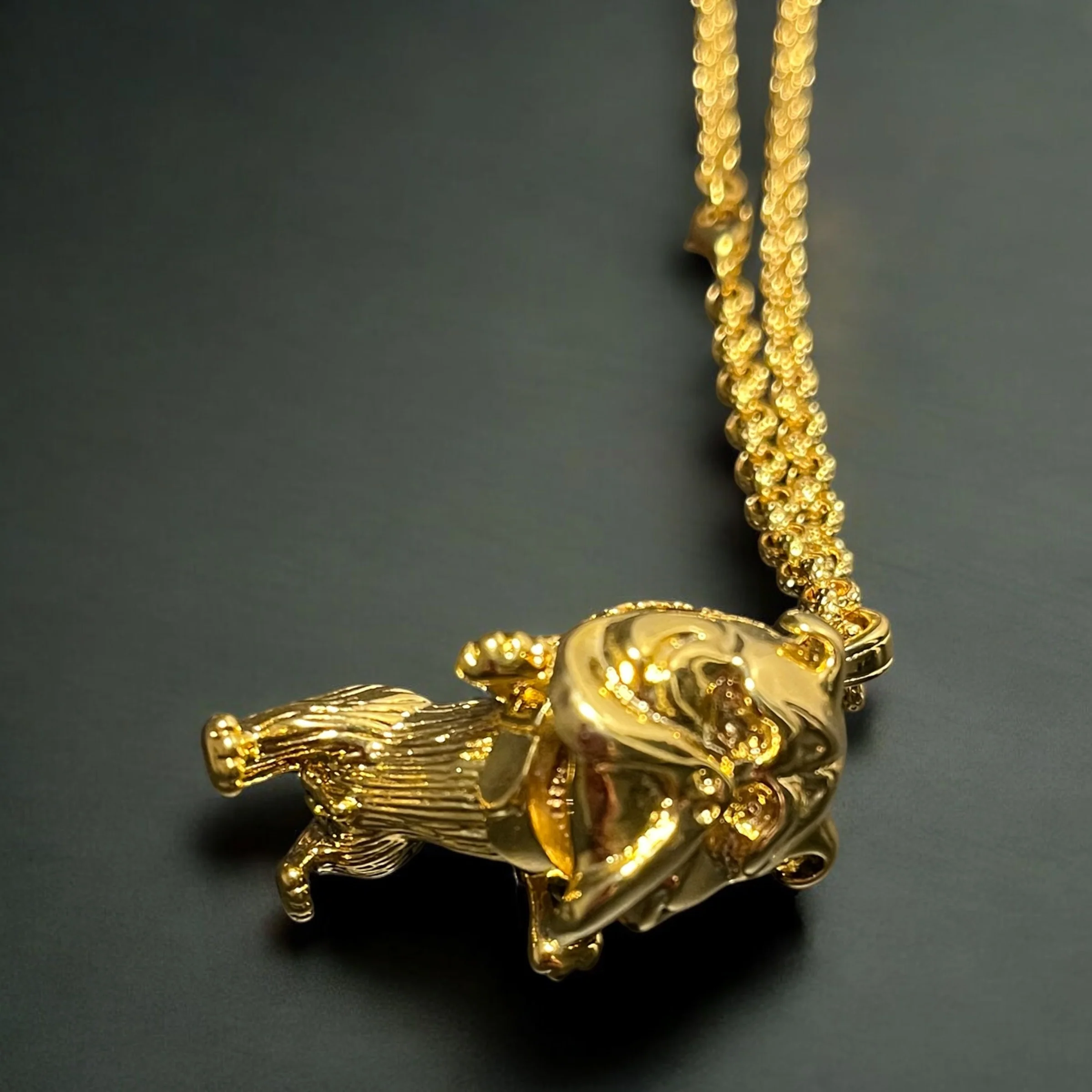 Gold British Bulldog Pendant Necklace - Image 11