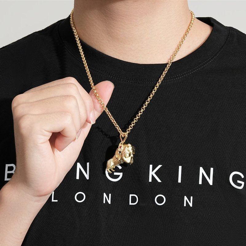 Gold British Bulldog Pendant Necklace - Image 5