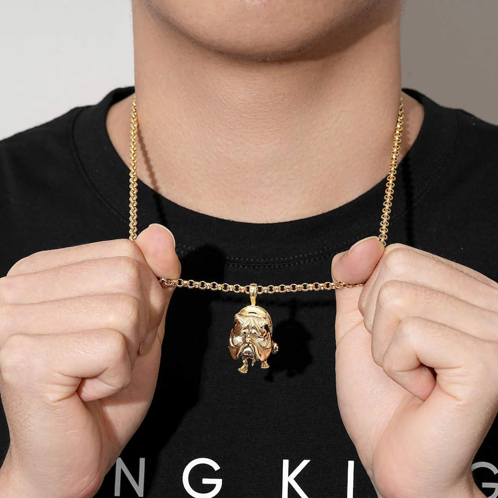 Gold British Bulldog Pendant Necklace - Image 6