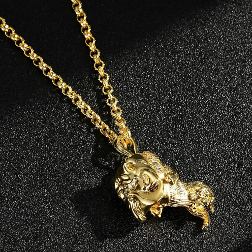 Gold British Bulldog Pendant Necklace - Image 8
